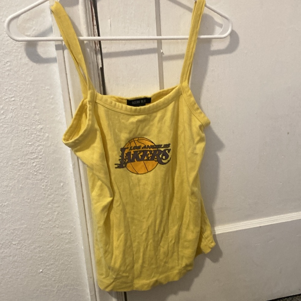 Ocean blue Los Angeles Lakers women’s tank top, XL yellow - Picture 4 of 7